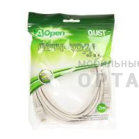 Патч корд литой AOPEN UTP кат.5е, серый, 2 м. (1/125)