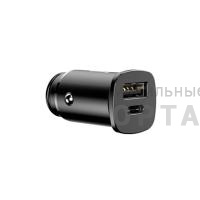 АЗУ блок питания Baseus Square metal A+C 30W PPS Car Charger(PD3.0、QC4.0+SCP、AFC) Black